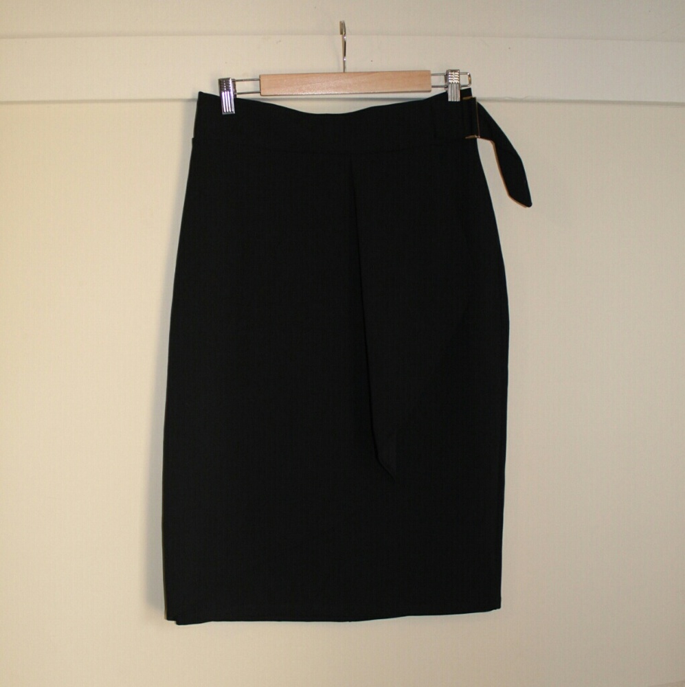 Worthington | Black Pencil Skirt with Gold Buckle